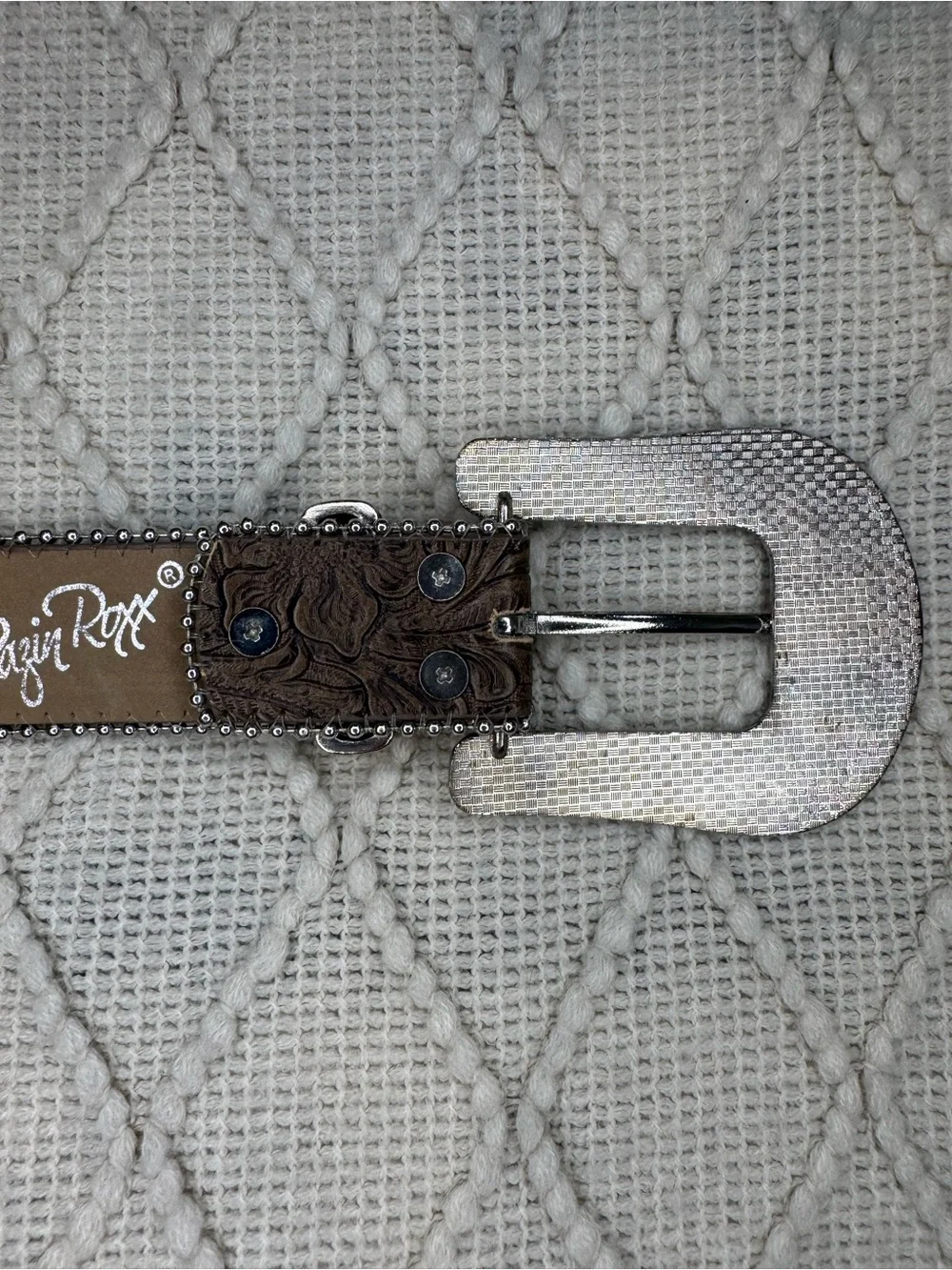 Blazin Roxx N3516602 Western Belt L Brown Rhinestone Concho Cowgirl